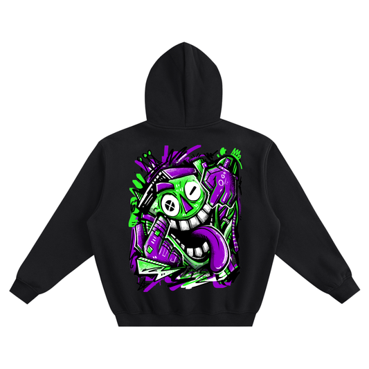 " Smile Through The Chaos"Fleeced Boxy Hoodie