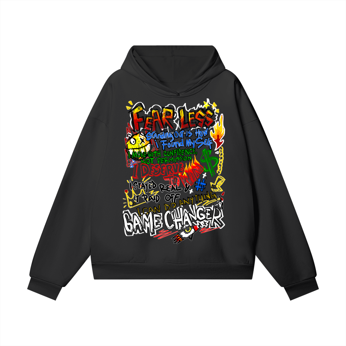 "Scribble" (Heavyweight Hidden Pocket Fleece Hoodie)