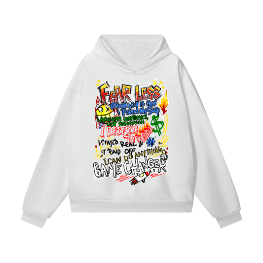 "Scribble" (Heavyweight Hidden Pocket Fleece Hoodie)