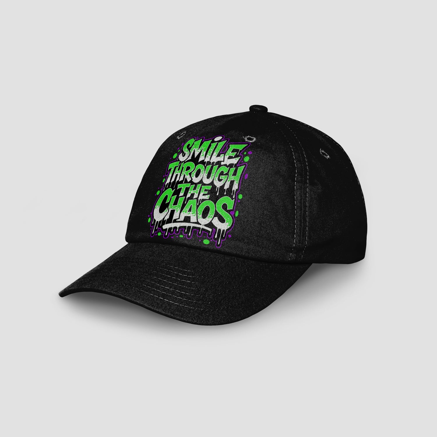 "Smile Through The Chaos" BASEBALL CAP (BLACK)