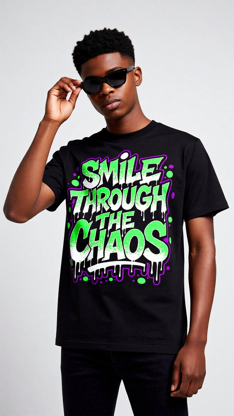 "Smile Through The Chaos " Tee (Essential Cotton T-Shirt)