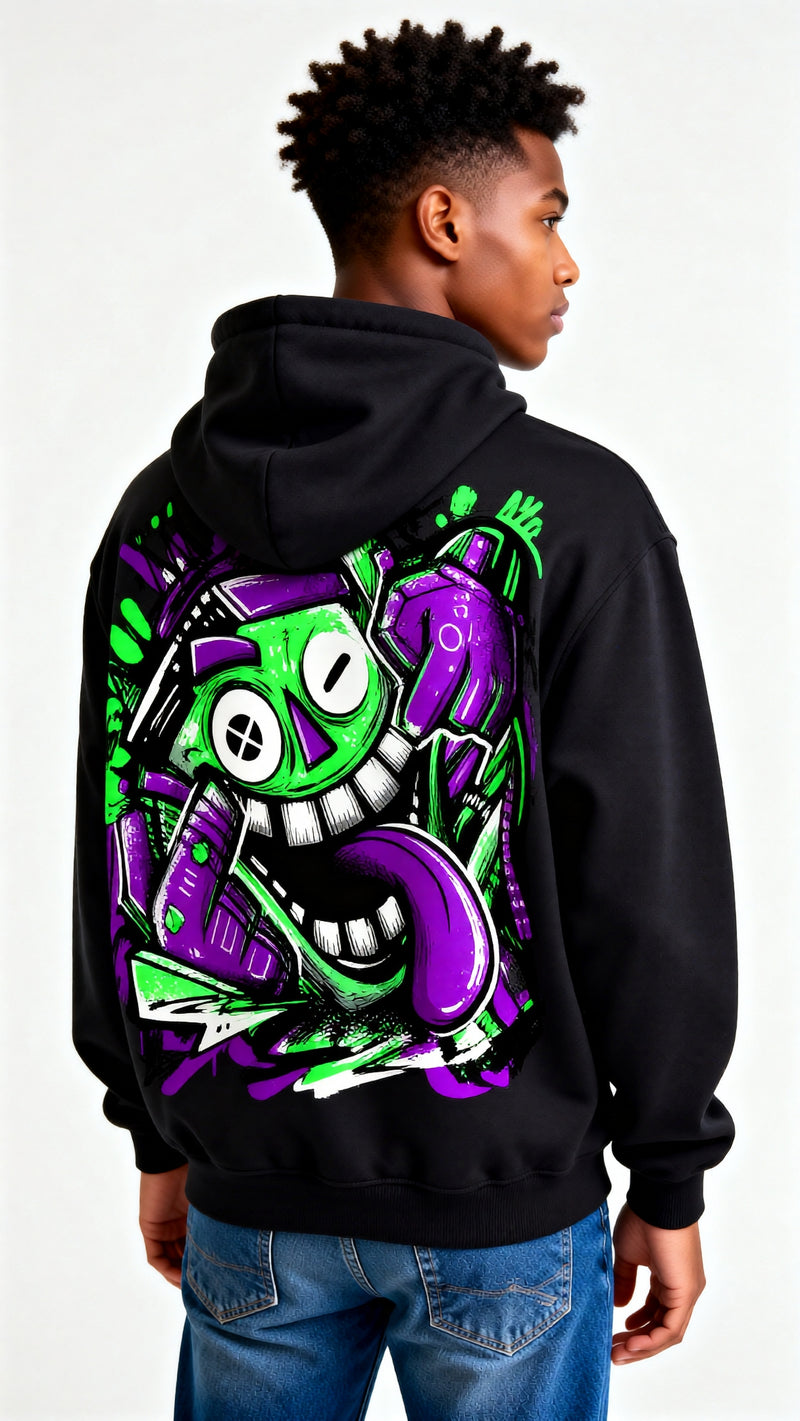 " Smile Through The Chaos"Fleeced Boxy Hoodie